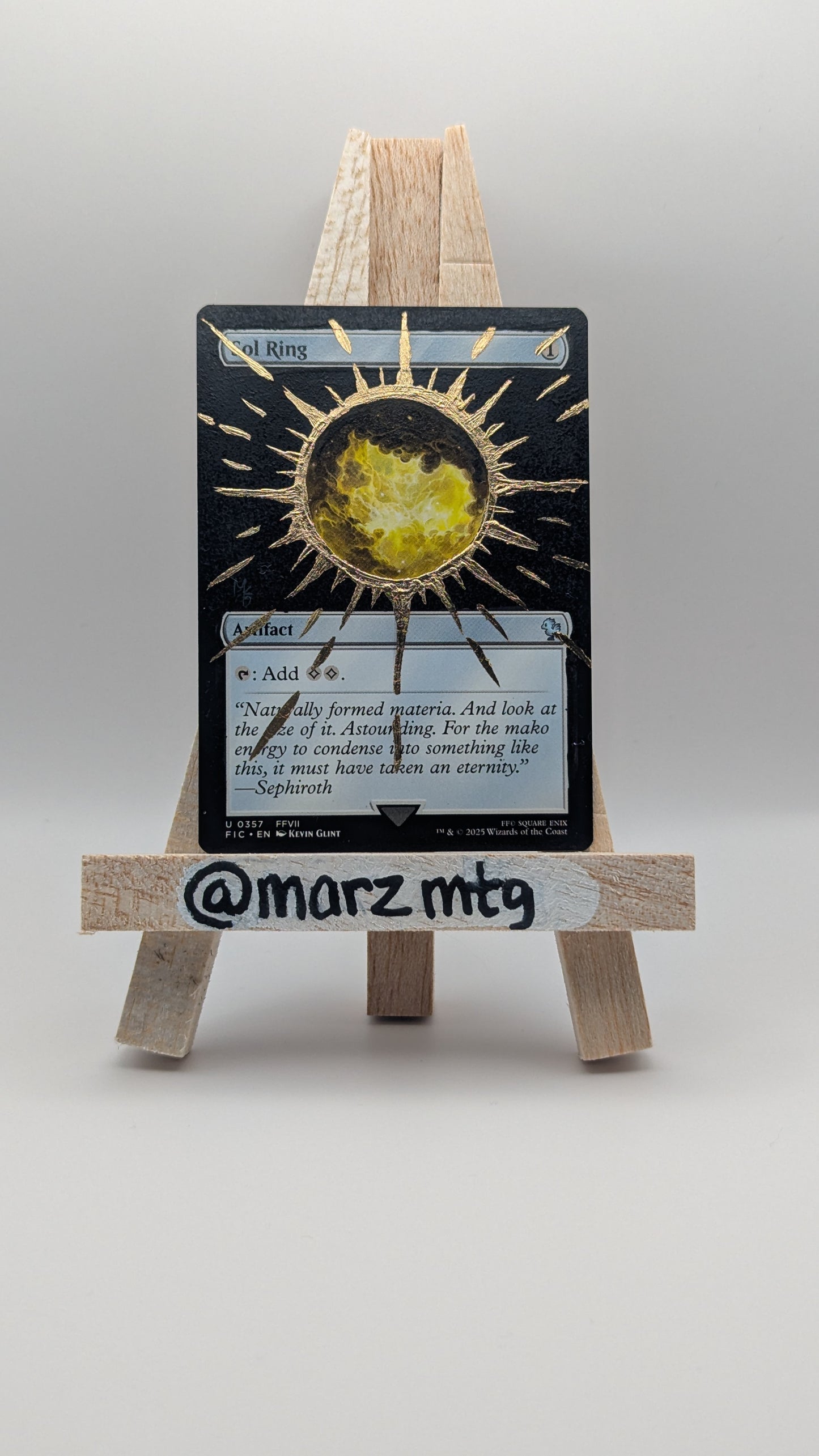 Gold Foil Altered Sol Ring MTG Card
